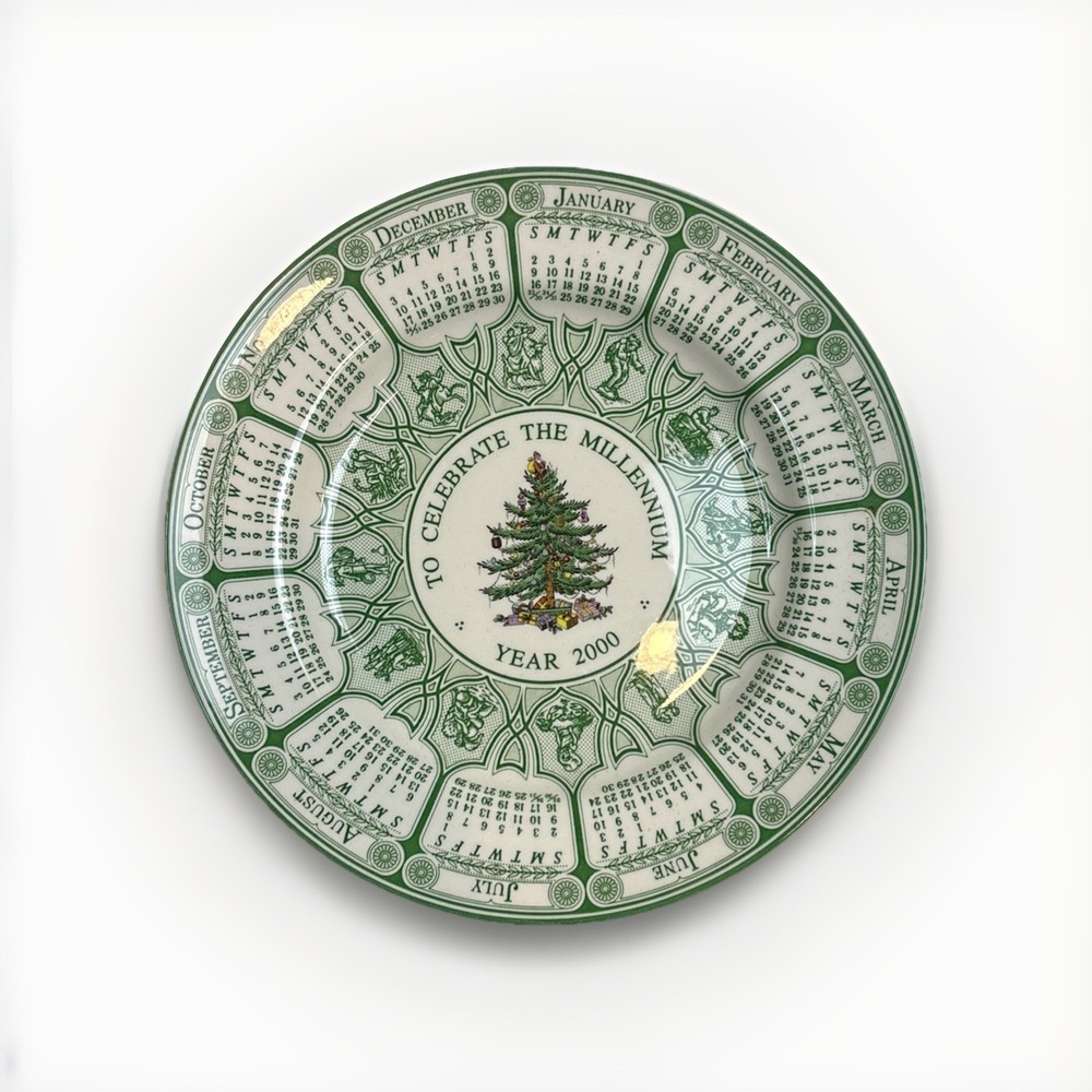 Spode Christmas Tree Millennium Calendar Collector Plate Year 2000